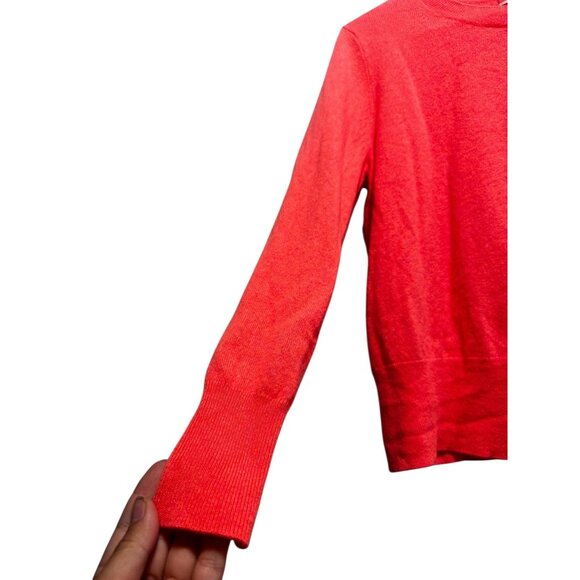 J.Crew 100% Cashmere Crewneck Sweater Women Small Orange Knit Tennis Preppy Fall - Picture 8 of 11